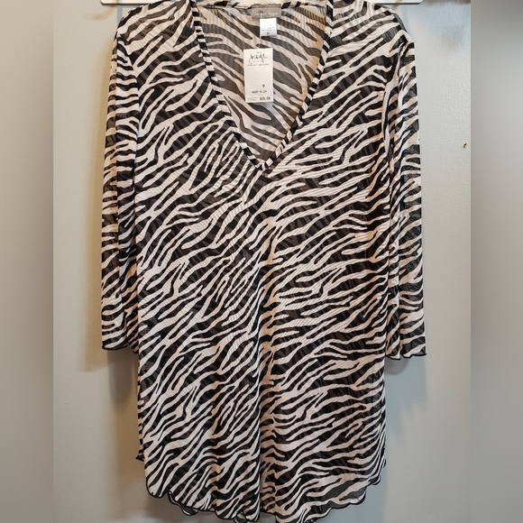 Jordan Taylor NWT Zebra Print Beach Cover-up - Picture 1 of 4